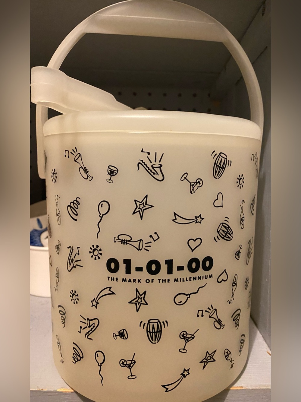 01-01-00 The Mark of the Millennium Ice Bucket Vintage Y2K w/ Ice Tongs Party